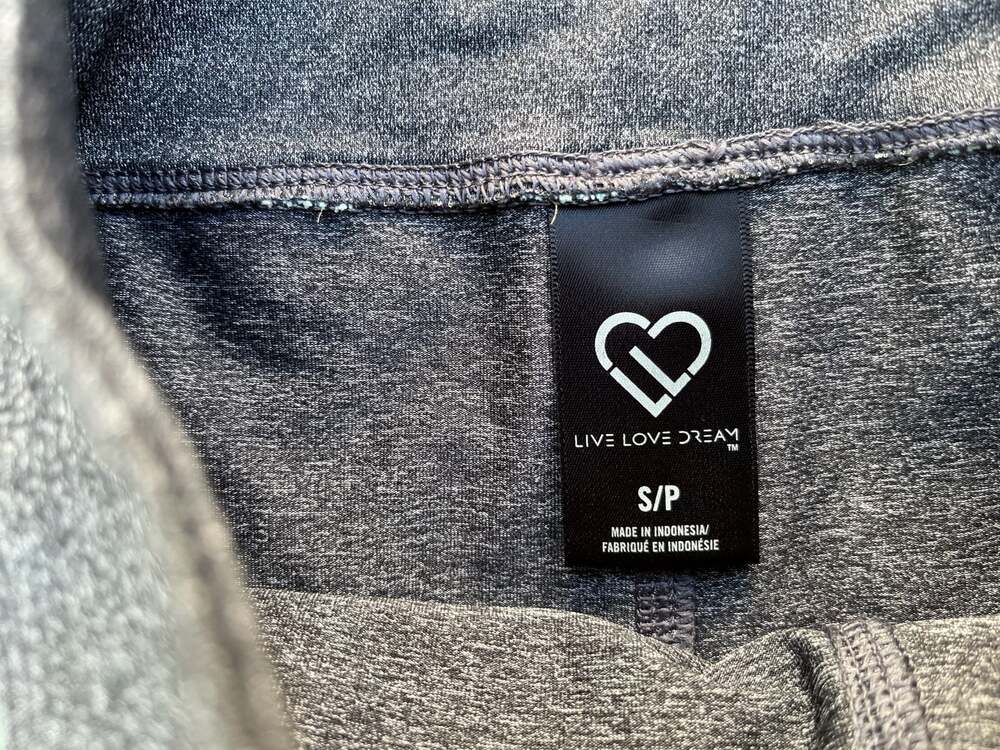 Live Love Dream Grey Heathered Mesh Waistband Athletic Shorts - Picture 2 of 3